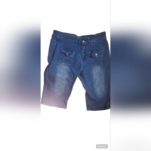 Womens  Blue Denim Capris